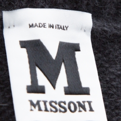 Pre Owned Missoni Grey and Pink Wool Ruffle Front Detail Tunic Sweater L