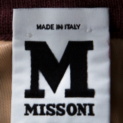 Pre Owned M Missoni Multicolor Zig Zag Knit Knee Length Skirt L