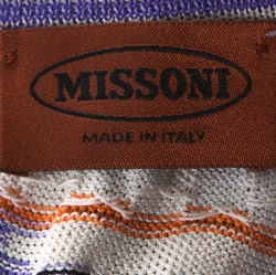 Pre Owned Missoni Multicolor Knit Short Sleeve Mini Dress M 