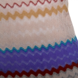 Pre Owned Missoni Multicolor Chevron Knit Top and Cardigan Set M