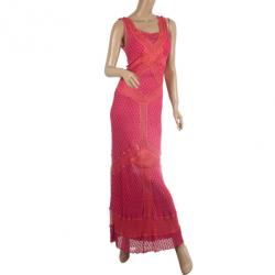 Pre Owned Missoni Dual Color Long Dress Crochet M