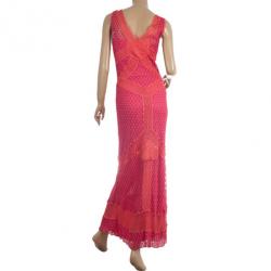 Pre Owned Missoni Dual Color Long Dress Crochet M