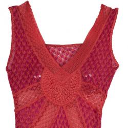 Pre Owned Missoni Dual Color Long Dress Crochet M