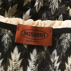 Pre Owned Missoni Bicolor Chevron Knit V Neck Shift Dress M