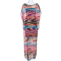 Pre Owned Missoni Mare Multicolor Knit Cover Up Maxi Dress M