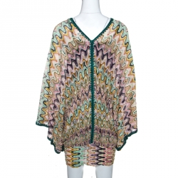 Pre Owned Missoni Mare Multicolor Chevron Patterned Knit Cover Up M