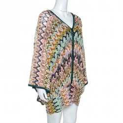 Pre Owned Missoni Mare Multicolor Chevron Patterned Knit Cover Up M