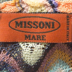 Pre Owned Missoni Mare Multicolor Chevron Knit Front Tie Detail Cover Up L