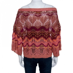 Pre Owned Missoni Metallic Crochet Top M