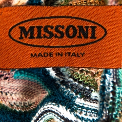 Pre Owned Missoni Multicolor Pointelle Chevron Knit Tunic Dress M