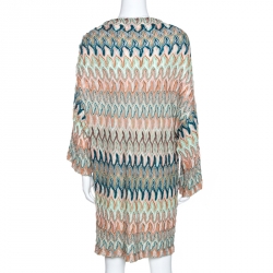 Pre Owned Missoni Multicolor Pointelle Chevron Knit Tunic Dress M