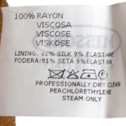 Pre Owned Missoni Yellow Ochre Zig Zag Textured Knit Wrap Dress S