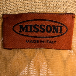 Pre Owned Missoni Yellow Ochre Zig Zag Textured Knit Wrap Dress S