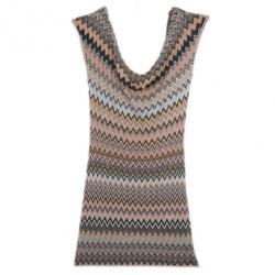 Pre Owned Missoni Mini Metallic Crochet Dress M