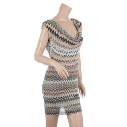 Pre Owned Missoni Mini Metallic Crochet Dress M