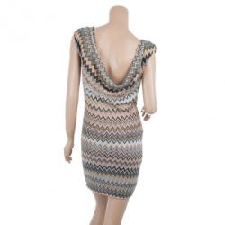Pre Owned Missoni Mini Metallic Crochet Dress M