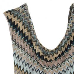 Pre Owned Missoni Mini Metallic Crochet Dress M
