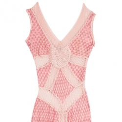 Pre Owned Missoni Pink Long Crochet Dress With Camisole S