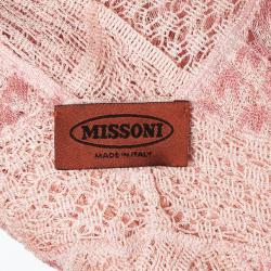 Pre Owned Missoni Pink Long Crochet Dress With Camisole S