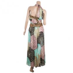 Pre Owned Missoni Silk Multicolor Beaded Detail Dress XS