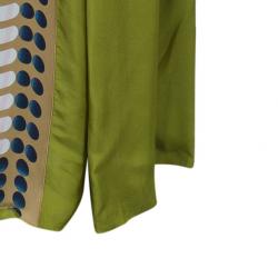 Pre Owned Missoni Green Printed Panel Sequin Belt Gown S