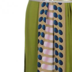 Pre Owned Missoni Green Printed Panel Sequin Belt Gown S