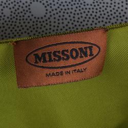 Pre Owned Missoni Green Printed Panel Sequin Belt Gown S