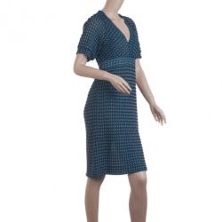 Pre Owned Missoni Teal and Silver Crochet Dress