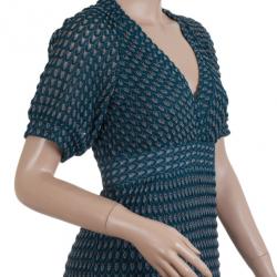 Pre Owned Missoni Teal and Silver Crochet Dress
