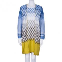 Pre Owned Missoni Multicolor Knit Zig Zag Dress and Cardigan Set M