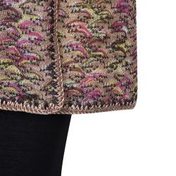 Pre Owned Missoni Multicolor Crochet Patterned Belted Overcoat S