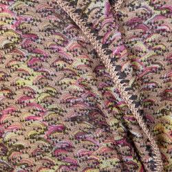 Pre Owned Missoni Multicolor Crochet Patterned Belted Overcoat S