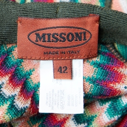 Pre Owned Missoni Multicolor Patchwork Wool Blend Knit Flared Trousers M