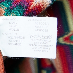 Pre Owned Missoni Multicolor Patchwork Wool Blend Knit Flared Trousers M