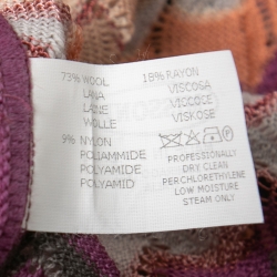 Pre Owned Missoni Multicolor Patterned Knit Long Belted Cardigan M