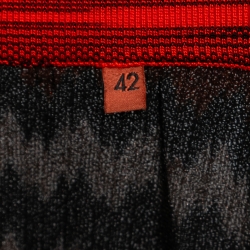 Pre Owned Missoni Multicolor Chevron Patterned Lurex Knit Maxi Skirt M