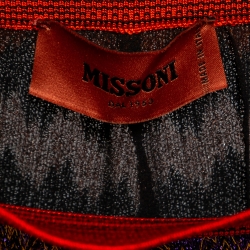 Pre Owned Missoni Multicolor Chevron Patterned Lurex Knit Maxi Skirt M