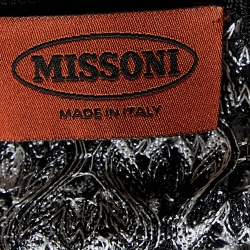 Pre Owned Missoni Monochrome Open Knit Button Front Long Cardigan M