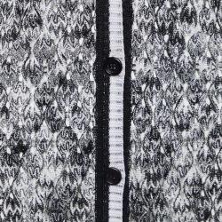 Pre Owned Missoni Monochrome Open Knit Button Front Long Cardigan M