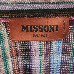 Pre Owned Missoni Multicolor Striped Knit Long sleeve Sheer Top M   