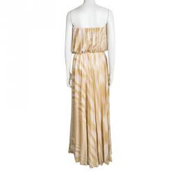 Pre Owned Missoni Multicolor Knit Sequined Strapless Gown M