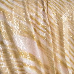 Pre Owned Missoni Multicolor Knit Sequined Strapless Gown M