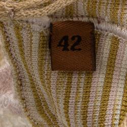 Pre Owned Missoni Multicolor Knit Sequined Strapless Gown M