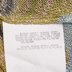 مملوكة مسب قًا Missoni Multicolor Patterned Lurex Knit Long Cardigan L