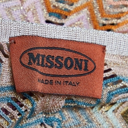 Pre Owned Missoni Multicolor Lurex Knit Fringed Poncho One Size
