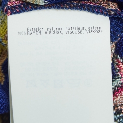 مملوكة مسبقًا Missoni Blue Chevron Knit Wide Flared Pants M