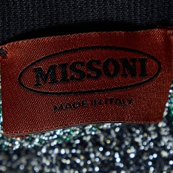 Pre Owned Missoni Multicolor Stripe Lurex Knit Flared Maxi Skirt M