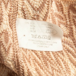 Missoni Cream Silk and Linen Ruffled Open Front Coat M