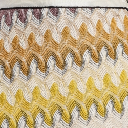 Pre Owned Missoni Multicolor Wave Patterned Knit Wrap Around Mini Skirt M