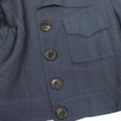 Pre Owned Missoni Blue Linen Cropped Jacket M